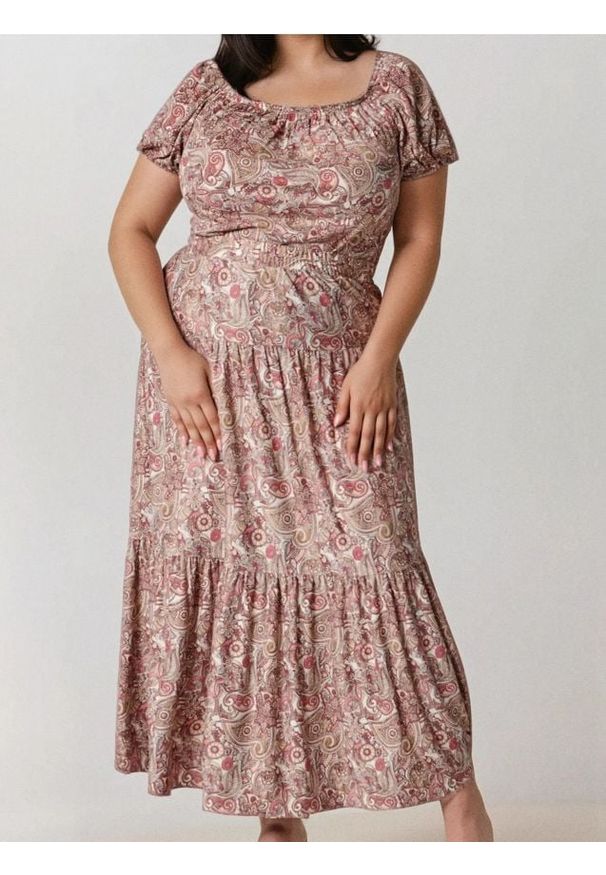 Sinsay - Bluzka z bufiastymi rękawami - wielobarwny. Materiał: włókno. Długość rękawa: krótki rękaw. Długość: krótkie. Wzór: paisley