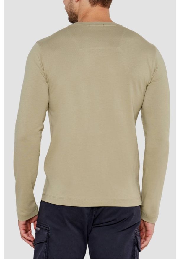 Aeronautica Militare - AERONAUTICA MILITARE Beżowy męski longsleeve. Kolor: beżowy. Długość rękawa: długi rękaw