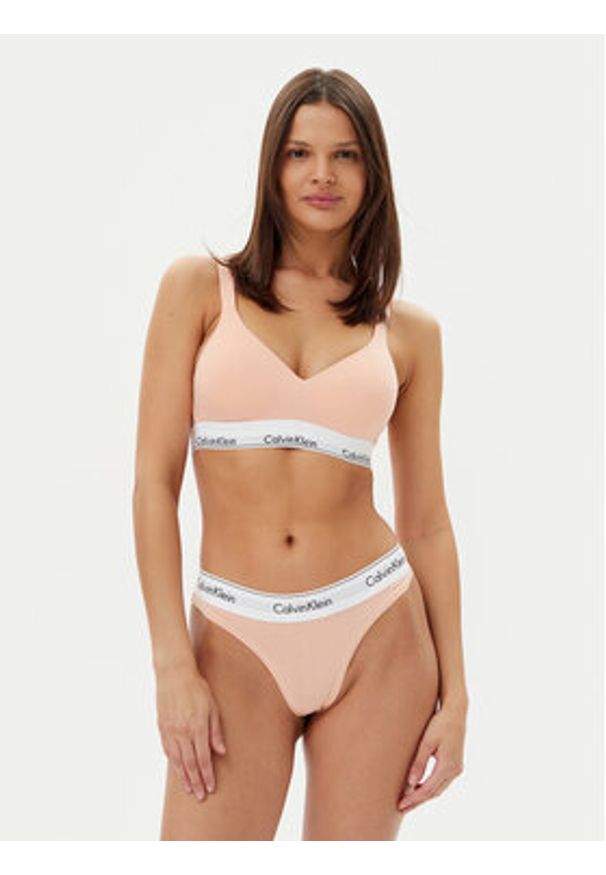 Calvin Klein Underwear Stringi 0000F3786E Pomarańczowy. Kolor: pomarańczowy. Materiał: bawełna