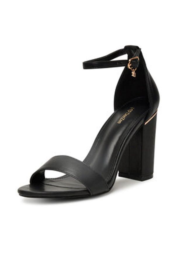 DeeZee Sandały LWLY1011-1 Czarny. Kolor: czarny. Materiał: skóra