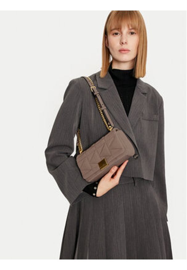 Karl Lagerfeld - KARL LAGERFELD Torebka 246W3088 Beżowy. Kolor: beżowy. Materiał: skórzane, zamszowe