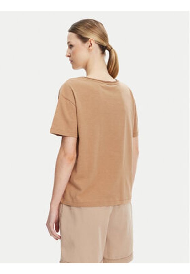 TOMMY HILFIGER - Tommy Hilfiger T-Shirt WW0WW43901 Beżowy Relaxed Fit. Kolor: beżowy. Materiał: bawełna