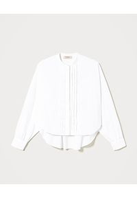 TwinSet - TWINSET - Biała koszula z bawełny. Okazja: na spotkanie biznesowe, na co dzień, do pracy. Kolor: biały. Materiał: bawełna. Długość rękawa: długi rękaw. Długość: długie. Styl: biznesowy, casual, elegancki #5