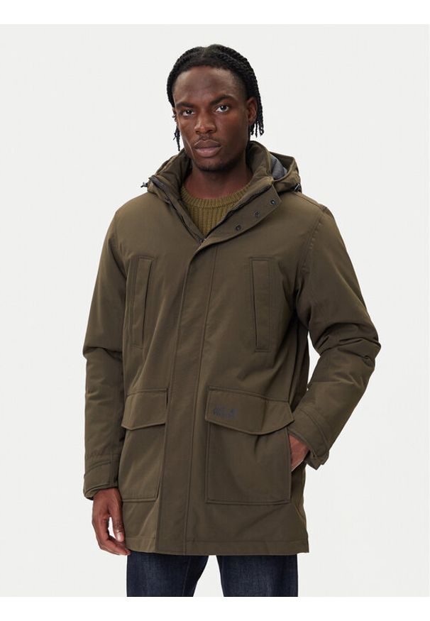 Jack Wolfskin Parka Canyon Shield A65119 Zielony Regular Fit. Kolor: zielony. Materiał: syntetyk