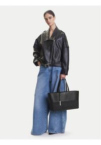 Calvin Klein Torebka Ck Mixmedia Shopper_Raffia K60K613167 Czarny. Kolor: czarny. Materiał: skórzane #1