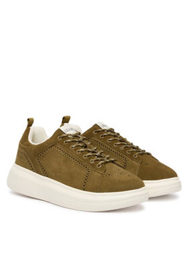 Liu Jo Sneakersy 7B6003 PX002 Khaki. Kolor: brązowy. Materiał: skóra, zamsz