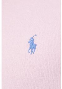 Polo Ralph Lauren bluza męska kolor różowy z kapturem gładka. Okazja: na co dzień. Typ kołnierza: polo, kaptur. Kolor: różowy. Materiał: dzianina, materiał, włókno. Wzór: gładki. Styl: casual