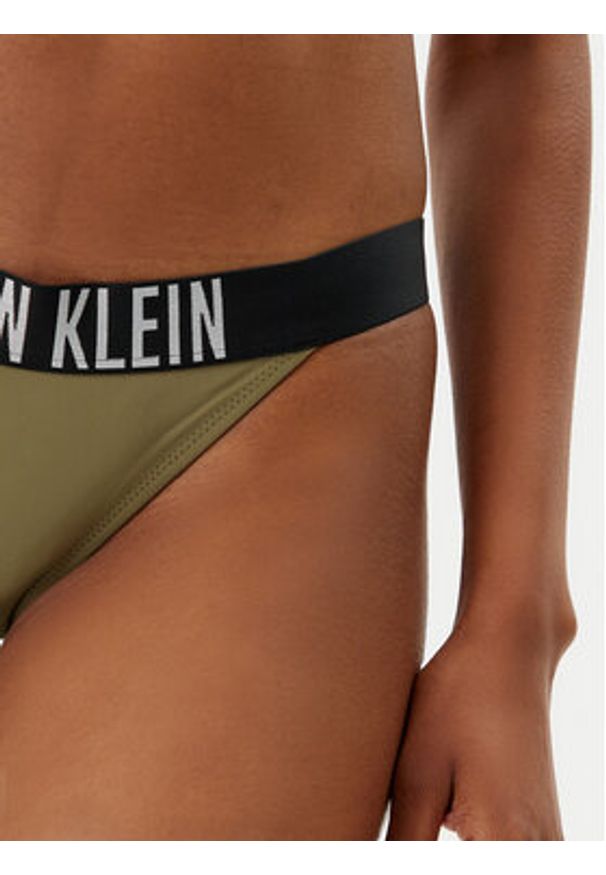 Calvin Klein Swimwear Dół od bikini KW0KW02857 Zielony. Kolor: zielony. Materiał: syntetyk