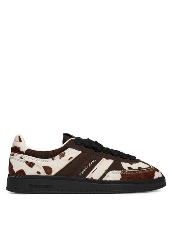 Tommy Jeans Sneakersy The Greenwich Edge Calf Hair EN0EN03007 Brązowy. Kolor: brązowy. Materiał: skóra