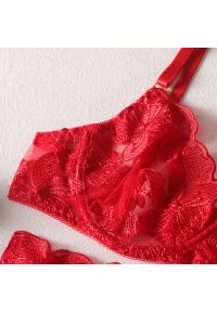 Intica - Komplet bielizny z regulowanymi paskami i przezroczystymi wstawkami Zakira. Kolor: czarny. Materiał: materiał, skóra. Wzór: paski #7