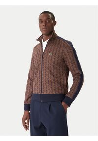 Lacoste Bluza SH1368 Brązowy Regular Fit. Kolor: brązowy. Materiał: bawełna