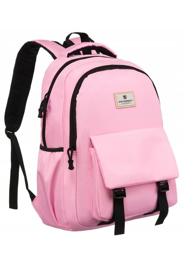 Plecak damski Peterson PTN 77701 różowy. Kolor: różowy. Materiał: materiał