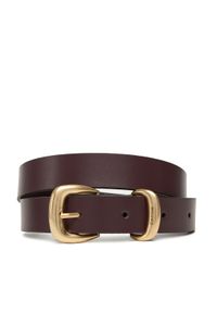 Calvin Klein Pasek Damski Sarah 2 Piece Logo Buckle Belt LV04K7012G Brązowy. Kolor: brązowy. Materiał: skóra
