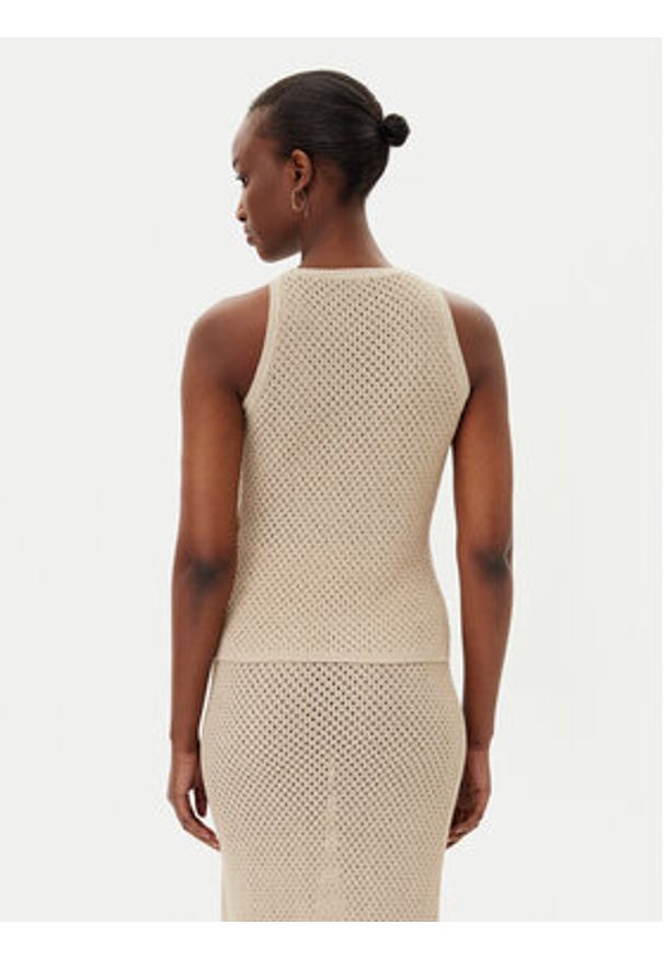 Marella Top Arak1 2513361112 Beżowy Slim Fit. Kolor: beżowy. Materiał: bawełna