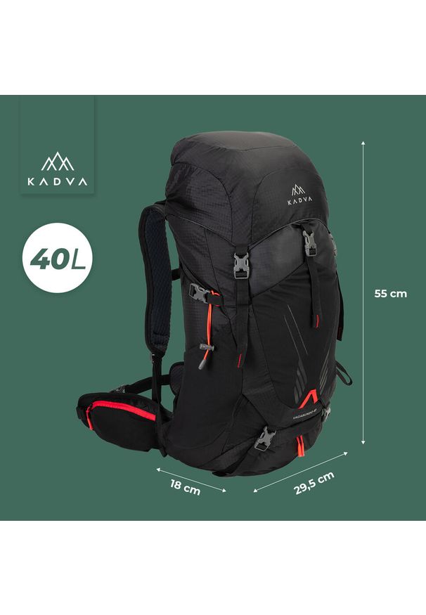 Plecak trekkingowy KADVA Vagabundo 40 l. Kolor: czarny