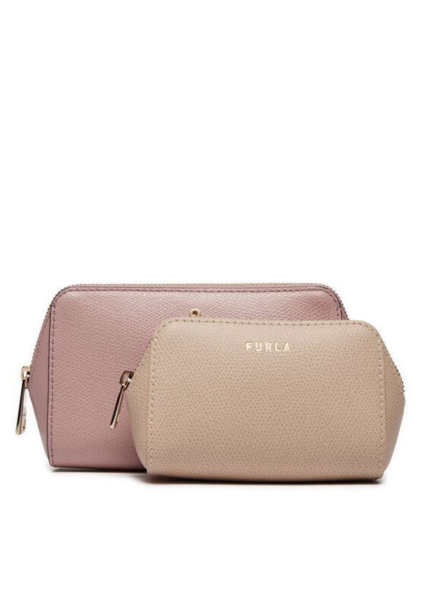 Furla Zestaw kosmetyczek Camelia M Cosmetic Case Set WE00453-ARE000-2720S-1007 Różowy. Kolor: różowy. Materiał: skóra