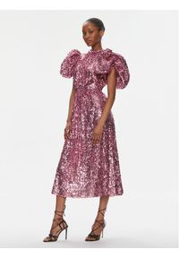 ROTATE Sukienka koktajlowa 1118621099 Różowy Regular Fit. Kolor: różowy. Materiał: syntetyk. Styl: wizytowy #1