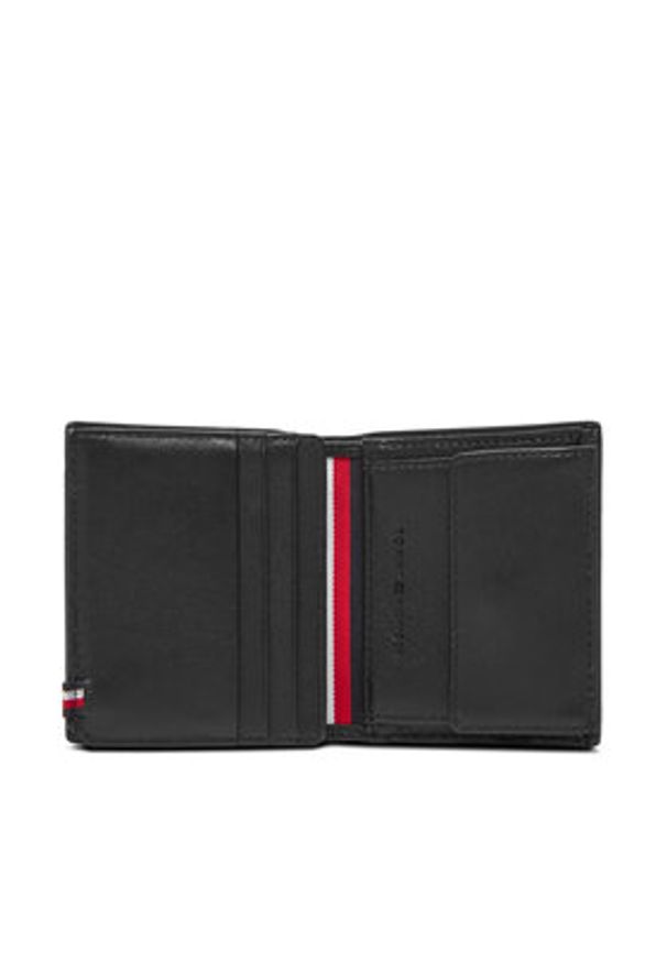 TOMMY HILFIGER - Tommy Hilfiger Duży Portfel Męski Th Foundation Trifold AM0AM13510 Czarny. Kolor: czarny. Materiał: skóra