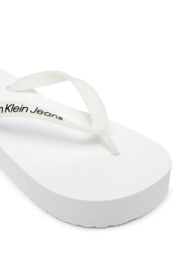 Calvin Klein Jeans Japonki Beach Sandal Flatform Tpu YW0YW01830 Biały. Kolor: biały