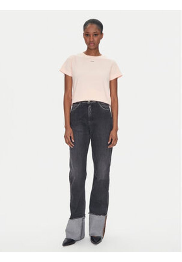 Pinko - PINKO T-Shirt 100373 A228 Różowy Regular Fit. Kolor: różowy. Materiał: bawełna