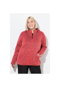 ULLA POPKEN - Damskie Sweter na polarze pluszowy polar dwukierunkowy suwak odblaski. Kolekcja: plus size. Kolor: pomarańczowy. Materiał: poliester, materiał. Sezon: zima. Sport: narciarstwo #1