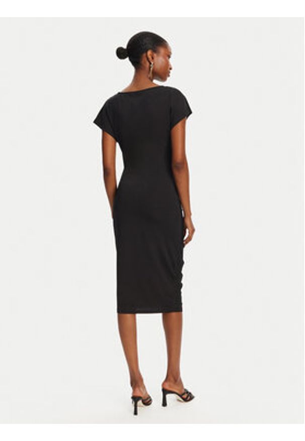 Patrizia Pepe Sukienka codzienna 2A2871/J294-K103 Czarny Regular Fit. Okazja: na co dzień. Kolor: czarny. Materiał: syntetyk. Typ sukienki: proste. Styl: casual