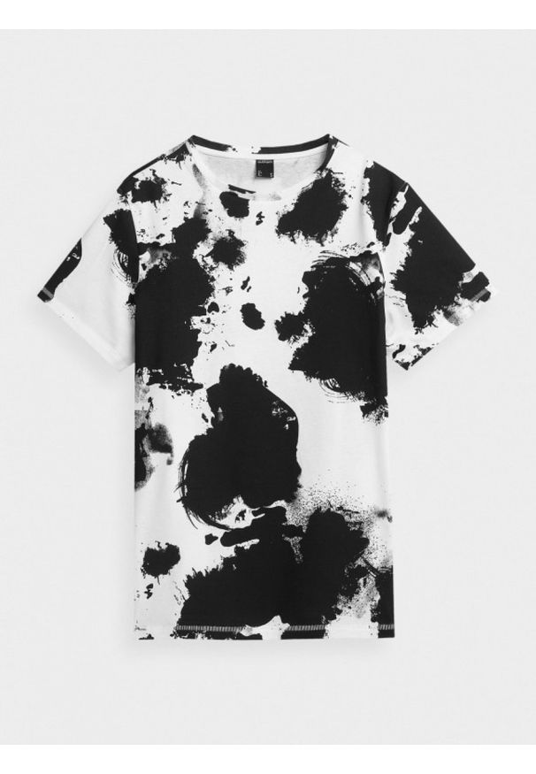 outhorn - T-shirt oversize z nadrukiem damski. Okazja: na co dzień. Materiał: bawełna, materiał. Wzór: nadruk. Styl: sportowy, casual