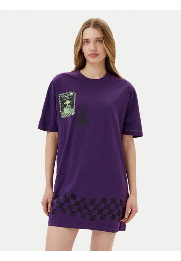 Volcom Sukienka codzienna Filip Rygalski B1312516 Fioletowy Loose Fit. Okazja: na co dzień. Kolor: fioletowy. Materiał: bawełna. Typ sukienki: proste. Styl: casual