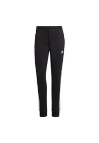 Adidas - Spodnie dresowe męskie adidas Essentials 3-Stripes French Terry Cuffed. Kolor: biały, wielokolorowy, czarny. Materiał: dresówka, bawełna