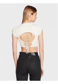 Calvin Klein Jeans Bluzka J20J220709 Biały Cropped Fit. Kolor: biały. Materiał: lyocell #5