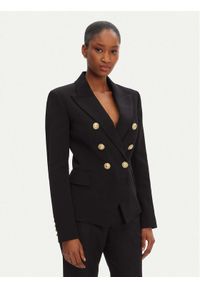 Balmain Marynarka DF1SG008VB00 Czarny Regular Fit. Kolor: czarny. Materiał: wiskoza
