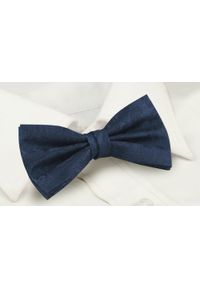 Mucha Męska z Poszetką - Chattier - Granatowa z Fakturą Materiału. Kolor: niebieski. Materiał: materiał. Styl: sportowy, elegancki #3