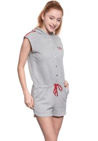 Wrangler - DAMSKI KOMBINEZON WRANGLER SPORTY PLAYSUIT MID GREY MEL W6063IC37 112130411. Wzór: melanż. Styl: sportowy #7