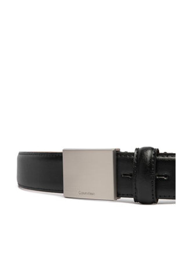 Calvin Klein Pasek Męski Logo Plaque Smooth 32Mm LV04D7030G Czarny. Kolor: czarny. Materiał: skóra