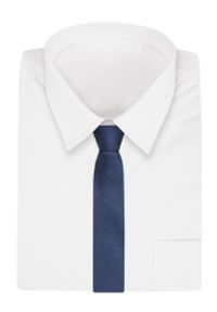 Alties - Niebieski Elegancki Męski Krawat -ALTIES- 7cm, Stylowy, Klasyczny, w Tłoczony Wzór. Kolor: niebieski. Materiał: tkanina. Styl: elegancki, klasyczny