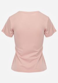Born2be - Różowy Gładki T-shirt o Klasycznym Kroju Lycoris. Okazja: do domu, do pracy, na co dzień. Kolor: różowy. Materiał: jeans. Wzór: gładki. Styl: klasyczny #5