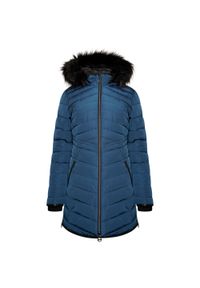 DARE 2B - Damski płaszcz turystyczny zimowy długi Striking II. Kolor: niebieski. Długość: długie. Sezon: zima. Sport: narciarstwo