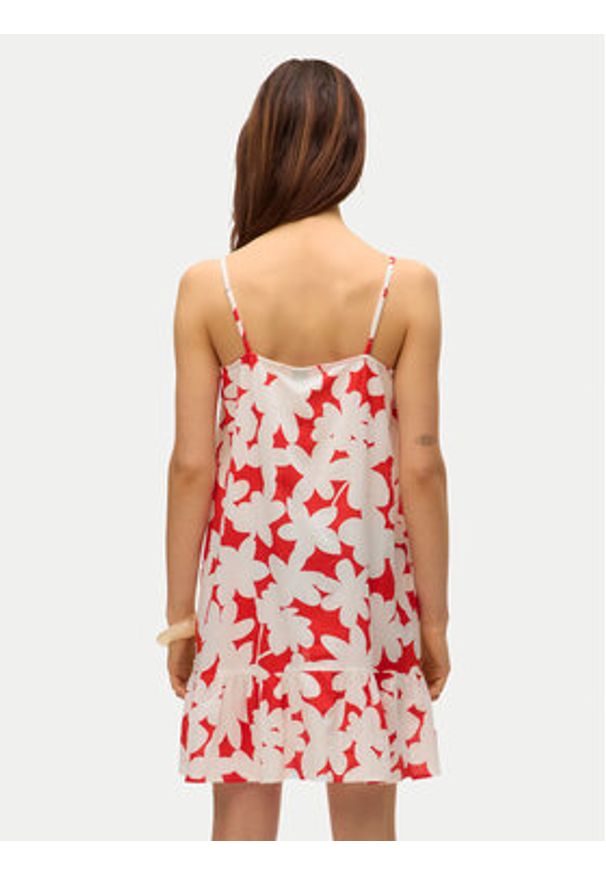 Vero Moda Sukienka letnia Dicthe 10323634 Czerwony Regular Fit. Kolor: czerwony. Materiał: bawełna. Sezon: lato