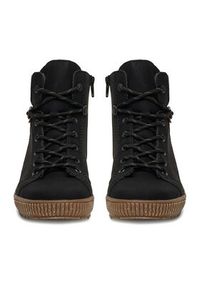 Rieker Trzewiki N0730-00 Czarny. Kolor: czarny. Materiał: materiał #7