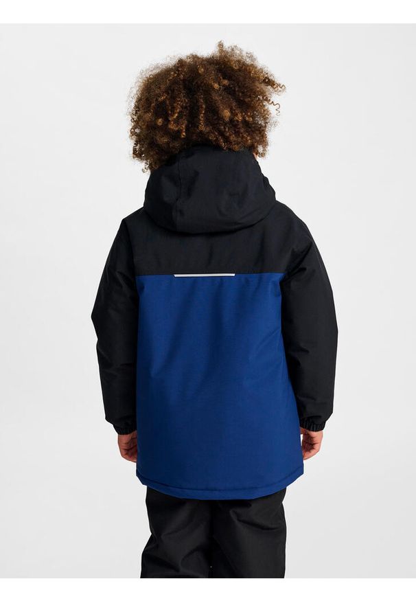 Kurtka dziecięca z kapturem Hummel Block WP. Typ kołnierza: kaptur. Kolor: niebieski. Sport: piłka ręczna