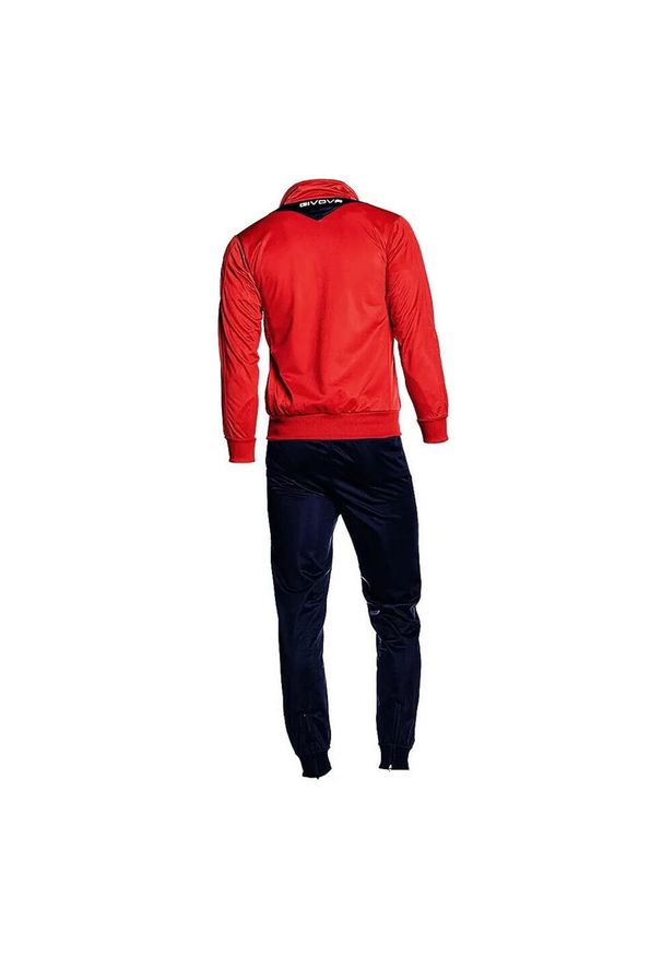 Givova - Dres Męski Tuta Visa. Kolor: czerwony, wielokolorowy, niebieski. Materiał: dresówka