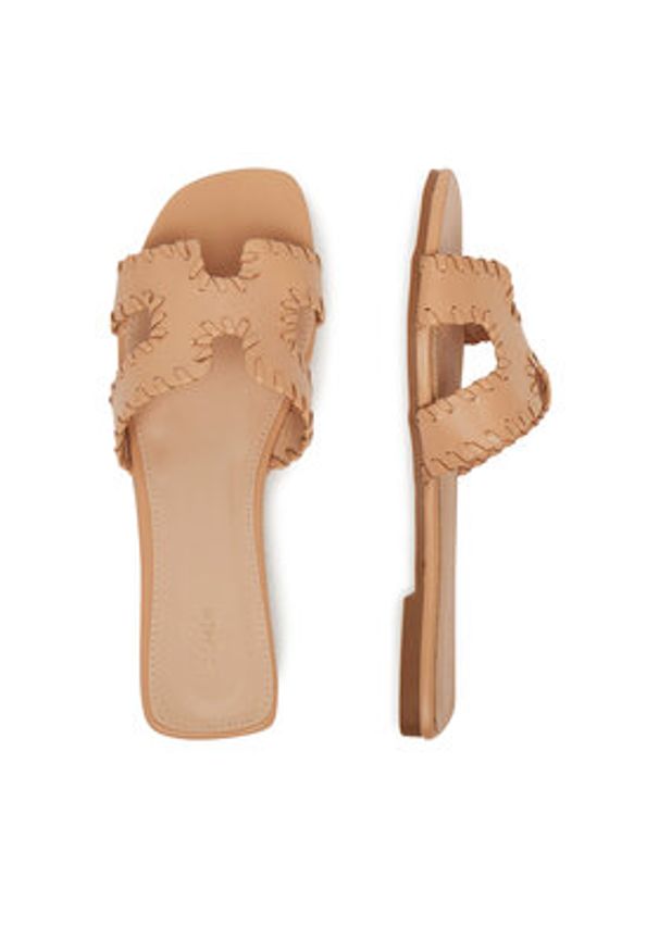 DeeZee Klapki F2685-29 Beżowy. Kolor: beżowy. Materiał: materiał