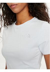 The North Face T-Shirt NF0A55AO Błękitny Cropped Fit. Kolor: niebieski. Materiał: bawełna #3