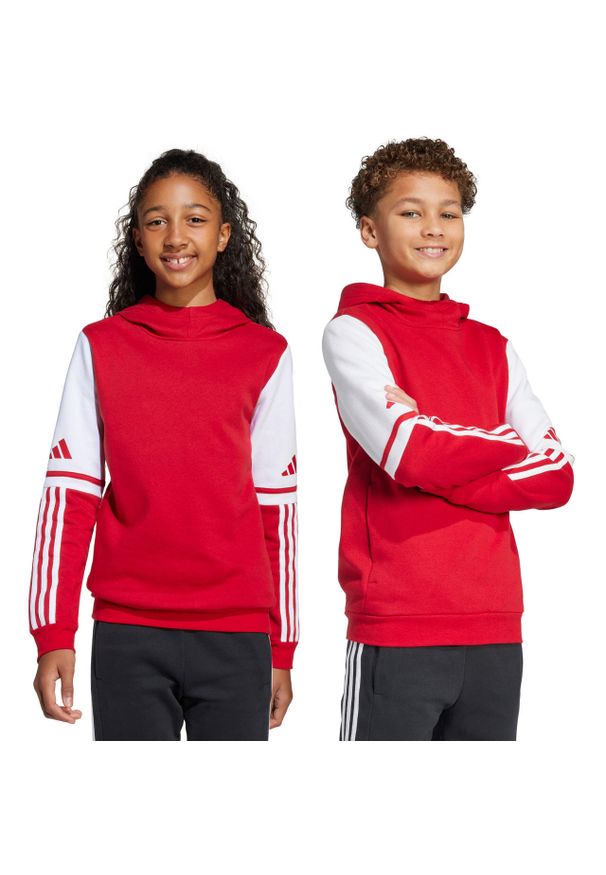 Adidas - Bluza dla dzieci adidas Squadra 25 Sweat Hoody. Kolor: biały, czerwony, wielokolorowy