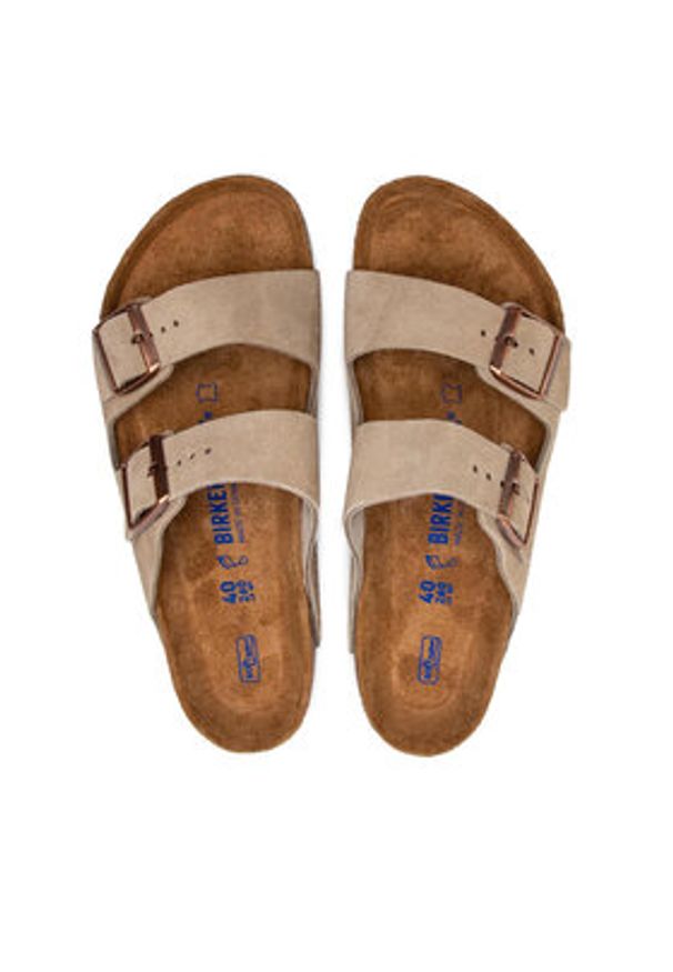 Birkenstock Klapki Arizona Bs 0951301 Szary. Kolor: szary. Materiał: zamsz, skóra
