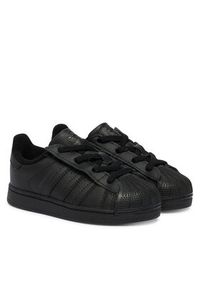 Adidas - adidas Sneakersy Superstar II Comfort Closure Elastic Lace JR9415 Czarny. Kolor: czarny. Materiał: skóra. Model: Adidas Superstar #2