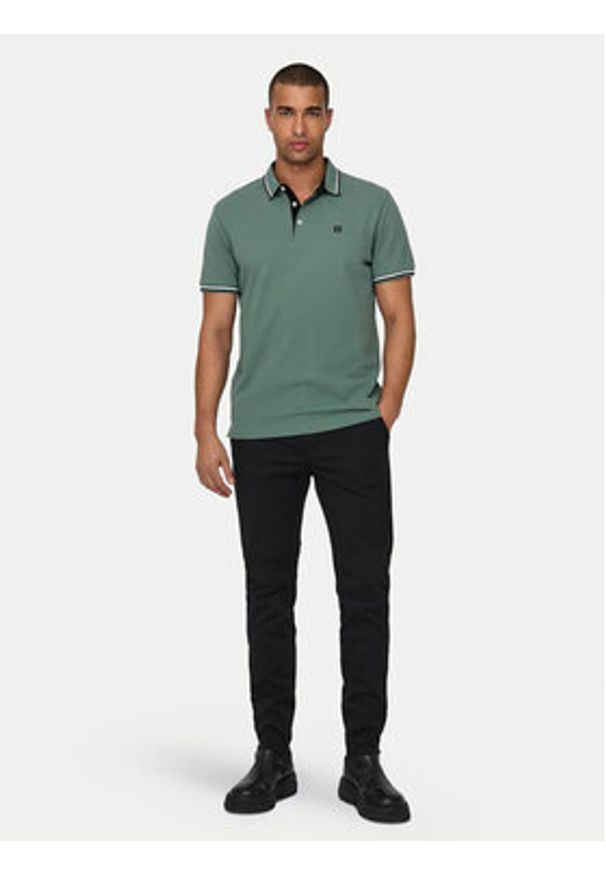 Only & Sons Polo Fletcher 22024827 Zielony Regular Fit. Typ kołnierza: polo. Kolor: zielony. Materiał: bawełna