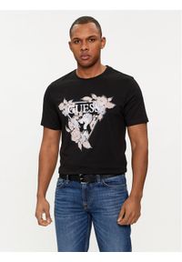 Guess T-Shirt M4GI11 I3Z14 Czarny Slim Fit. Kolor: czarny. Materiał: bawełna