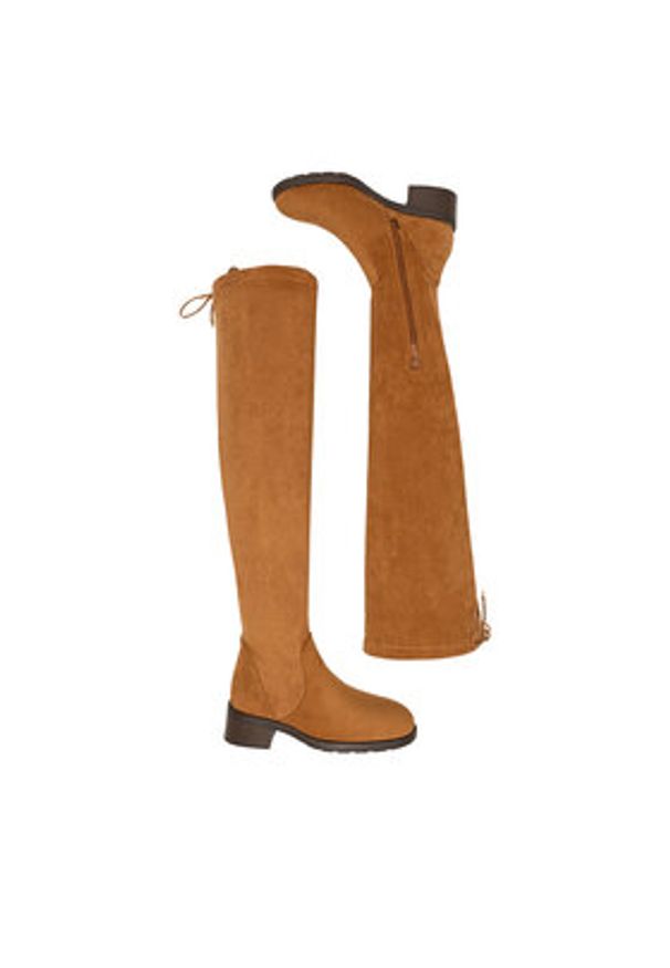 Jenny Fairy Kozaki WS6500-01 Brązowy. Kolor: brązowy. Materiał: materiał