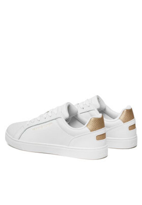 TOMMY HILFIGER - Tommy Hilfiger Sneakersy Essential Cupsole Sneaker Gold FW0FW07869 Écru. Materiał: skóra